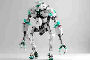 Photo a robot made out of legos with one that has the number 3 on it