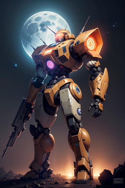 Robot Mecha Warrior SciFi Wallpaper Background Illustration Giant Iron Man Autobot