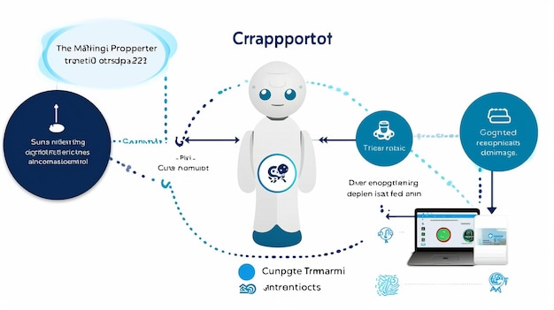 Robot met behulp van kunstmatige intelligentie genaamd ChatGPT en chattenDe generatieve AI