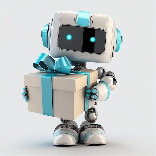 Robot met geschenk toekomstige generatieve AI