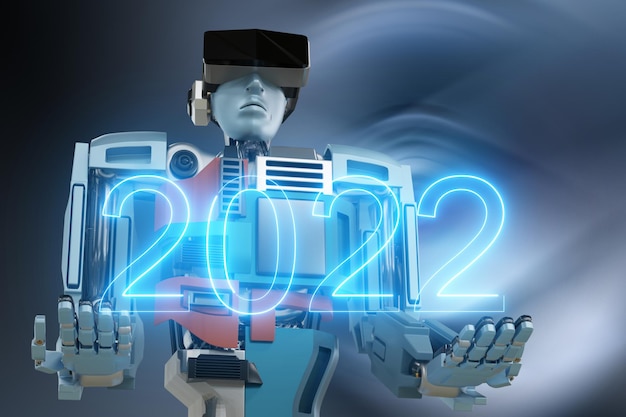 Robot metaverse vr avatar reality gioco realtà virtuale di persone blockchain tecnologia investimento, business lifestyle realtà virtuale vr world connection cyber avatar metaverse persone 2022 3d render