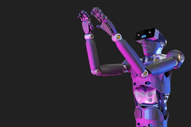 Robot metaverse VR avatar reality game virtual reality van mensen blockchain-technologie