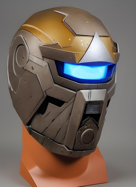шлем-маска робота-ниндзя, футуристический, киберпанк, игровое искусство, игровой лут, апокалиптика