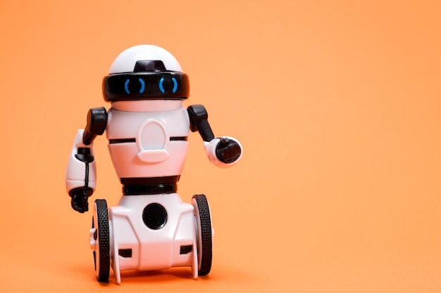 Robot on an orange background