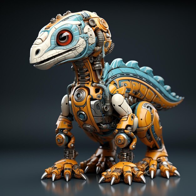 Photo robot parasaurolophus kartun 3d