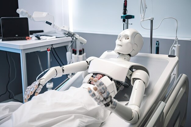 Robot performing delicate on human patient