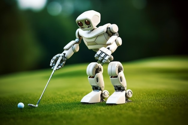 Robot play golf Generate Ai