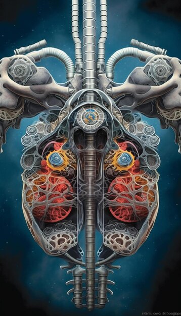 Photo robot respiratory system vector art