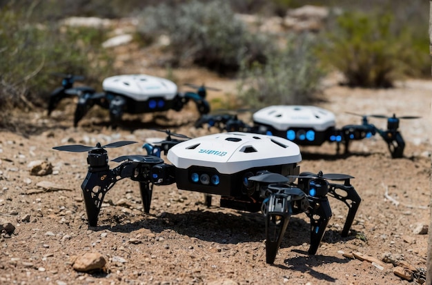 Robot rover on a rocky terrain