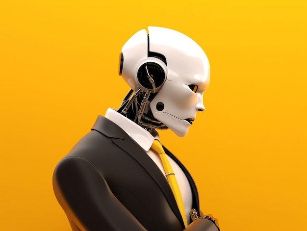 A robot in a suit and tie