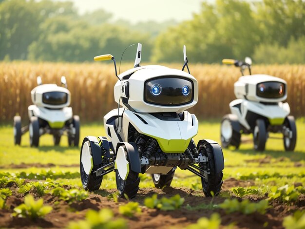 a robot that is on a field with the words quot robot quot on it