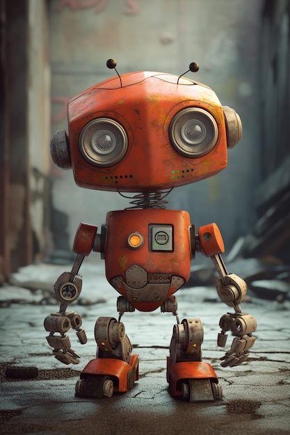 A robot that is standing on the ground