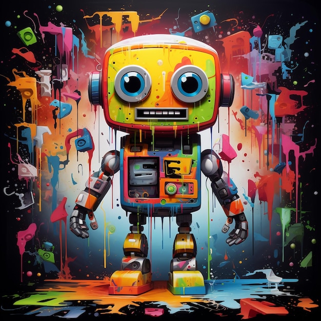 robot universal colorful wallpaper