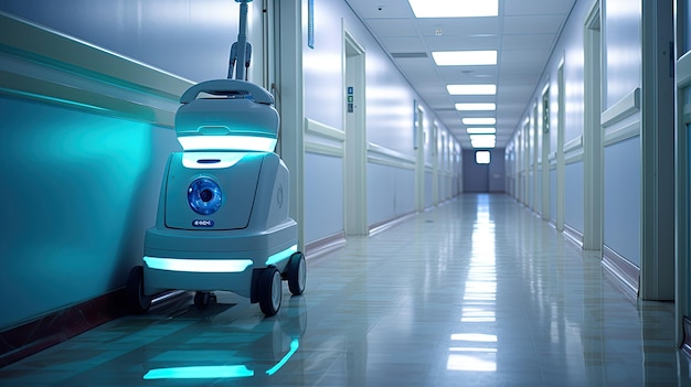 Foto luce uv robot in ospedale