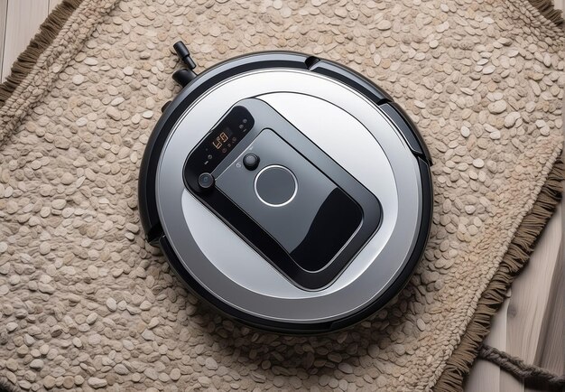 robot vacuum cleaner cleans the house