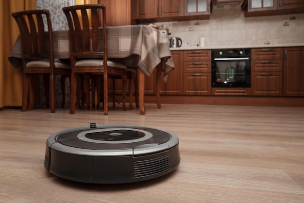 Robot vacuum cleaner at work