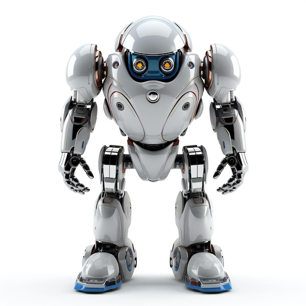 A robot on white background