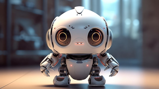 A robot with a big smile on its face