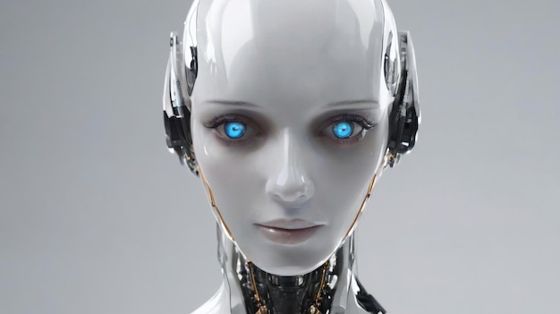 Robot With Blue Eyes and Headphones