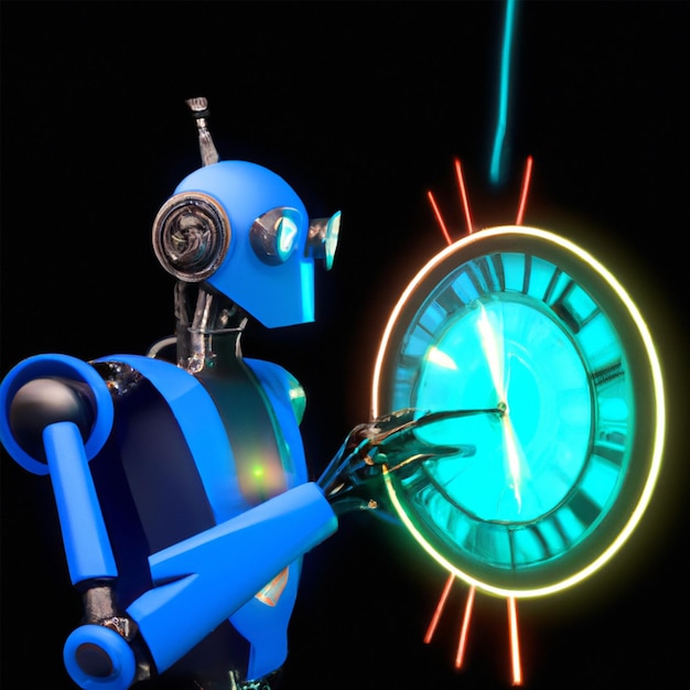 Robot con la macchina del tempo