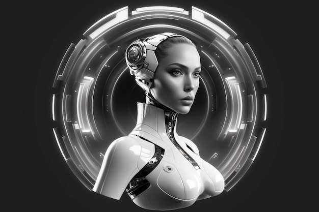 Robot woman background Created with generative Ai technology