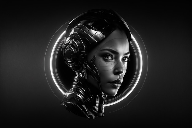 Robot woman background Created with generative Ai technology