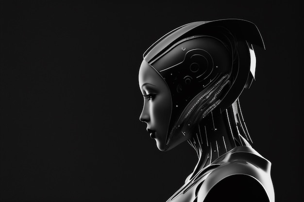 Robot woman background Created with generative Ai technology