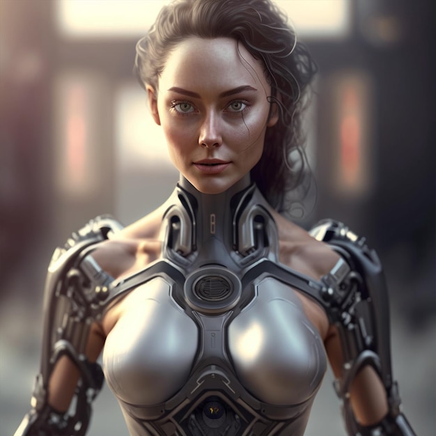 Robot woman body arms digital Ai Generative AI