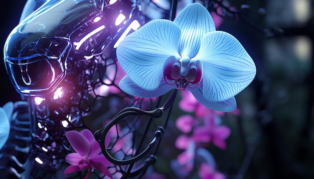 robotachtig orchideefuturisme gloeiend