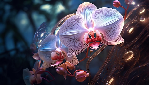 robotachtig orchideefuturisme gloeiend