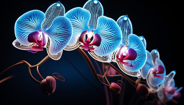 Foto robotachtig orchideefuturisme gloeiend