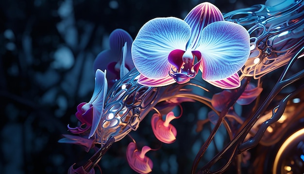 robotachtig orchideefuturisme gloeiend