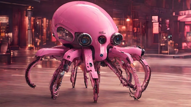 Robotachtige Octopus Achtergrond Erg Cool