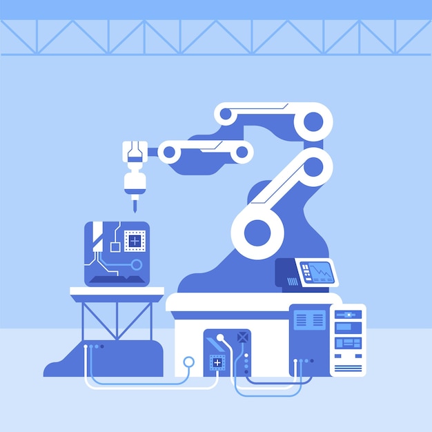 Robotarmen die werken op een automatische productielijn