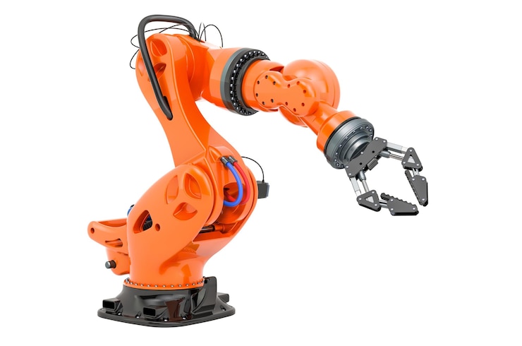 Photo ロボット アームの 3d レンダリング