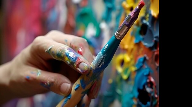 Robotic arm holding a paintbrush creating art showing creative potential of artificial intelligence Generative AI
