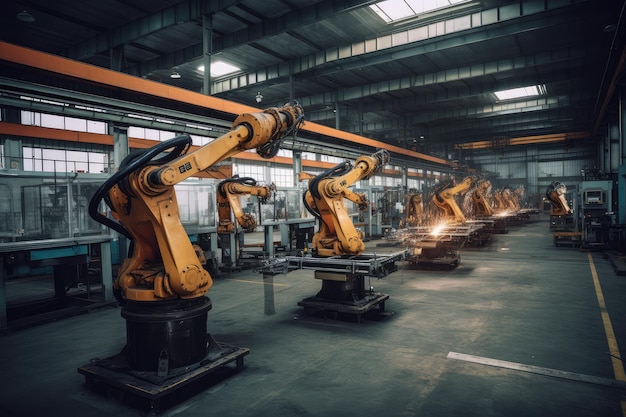 Robotic arm in a modern factory