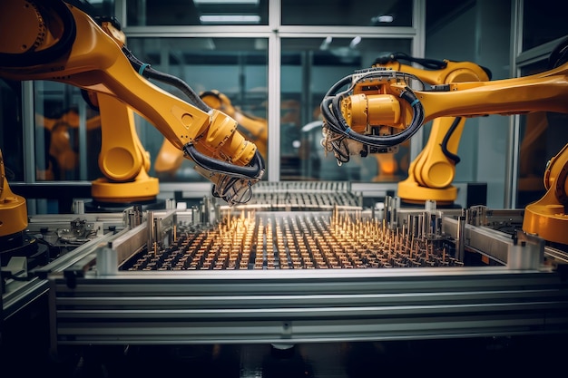 Robotic arm production lines Generate Ai