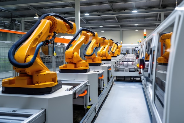 Robotic assembly line speeding up the production of a new product