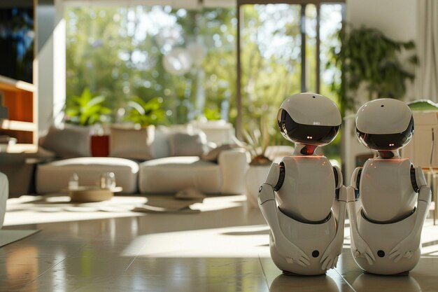 Robotic assistants in a futuristic household ar generative ai