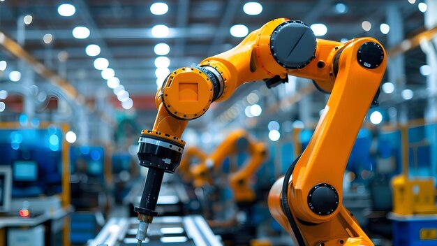 robotic control systems manage precise assembly operations in smart factories using computers concept smart factories robotic control systems assembly operations computer technology