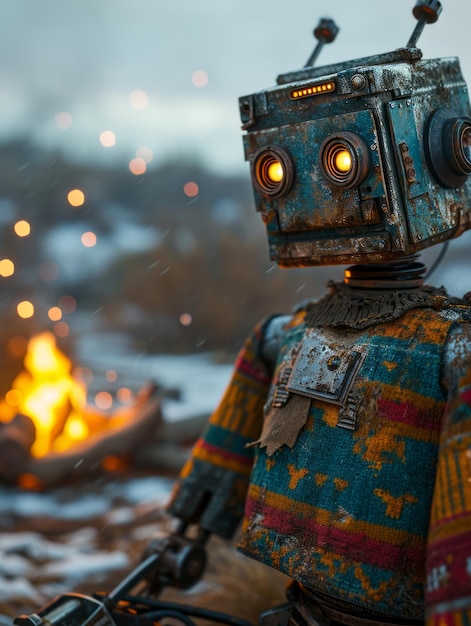 Robotic Fiesta in the Apocalypse A Stylishly Shabby Ugly Sweater Robot Ignites a Colorful Mexican