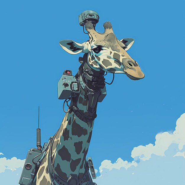 Robotic Giraffe in Sky