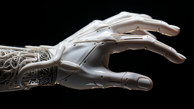 Robotic Hand on Black Background