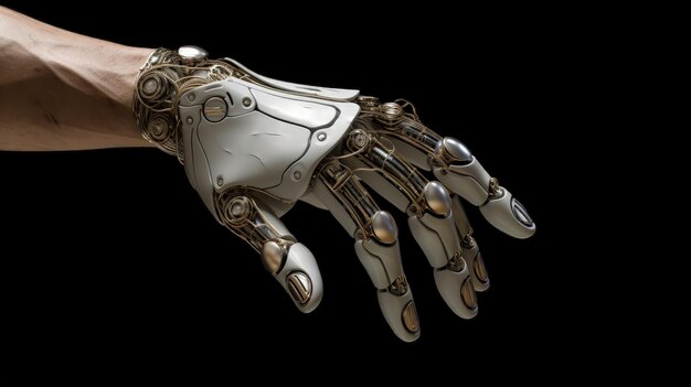 Robotic hand futuristic and technological concept digital illustration Generative AI