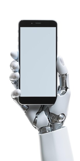 Robotic hand met een smartphone