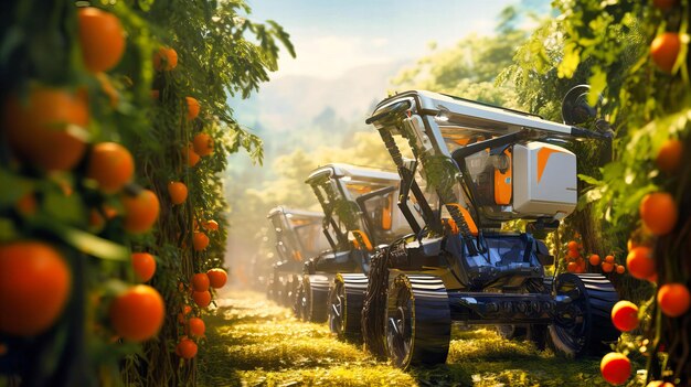 Photo robotic harvesting machines picking nature39s bounty efficiently