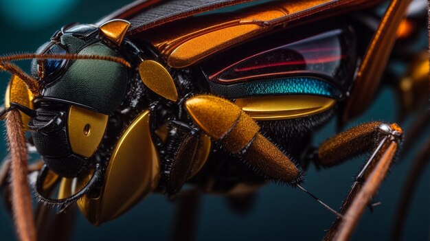 Photo robotic insect up close a macro view of technology