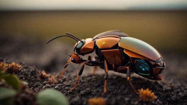 Photo robotic insect up close a macro view of technology