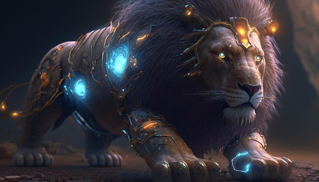 Искусство роботизированного льва